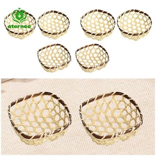 Aternee 2 Giỏ Dệt Mini Mộc Mạc Farmhosue Khay Giỏ Tre Đa Năng