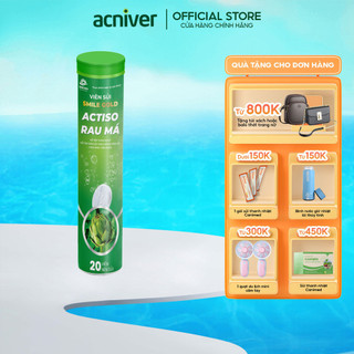 Viên Sủi Actiso Rau Má Giúp Thanh Nhiệt, Mát Gan, Giải Độc, Giảm Mệt Mỏi, Nóng Trong Người Tuýp 20 Viên