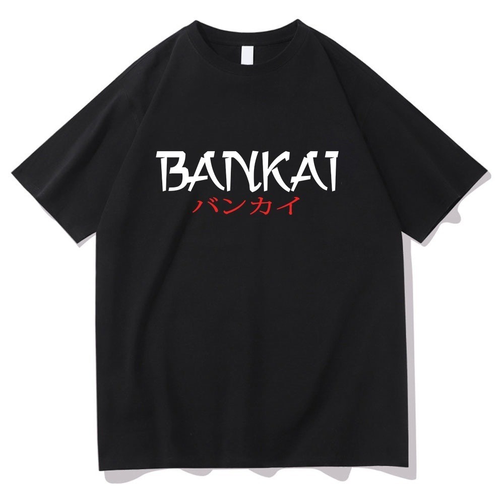 Áo thun Anime Populer Bleach Ichigo Áo thun Katun Musim Panas Baju Grafis Manga Gotei