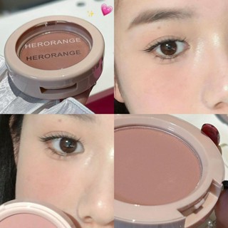 Bảng phấn má hồng đơn sắc độ bão hòa thấp Herorange Kết xuất màu tự nhiên lâu trôi Không dễ dàng tháo rời Phấn trang điểm Sửa chữa tất cả @ -