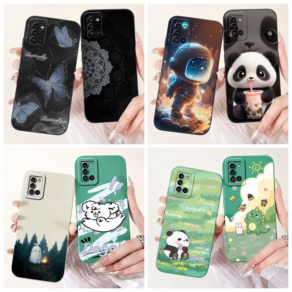 Dành Cho Samsung Galaxy A31 Vỏ Hoạt Hình Dễ Thương Mềm Vuông Silicon Mờ Điện Thoại Dành Cho Samsung 