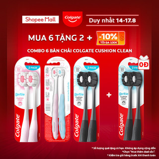 Combo 6 Bàn chải Colgate Gentle Cushion Clean lông chải siêu dày tạo bọt mịn