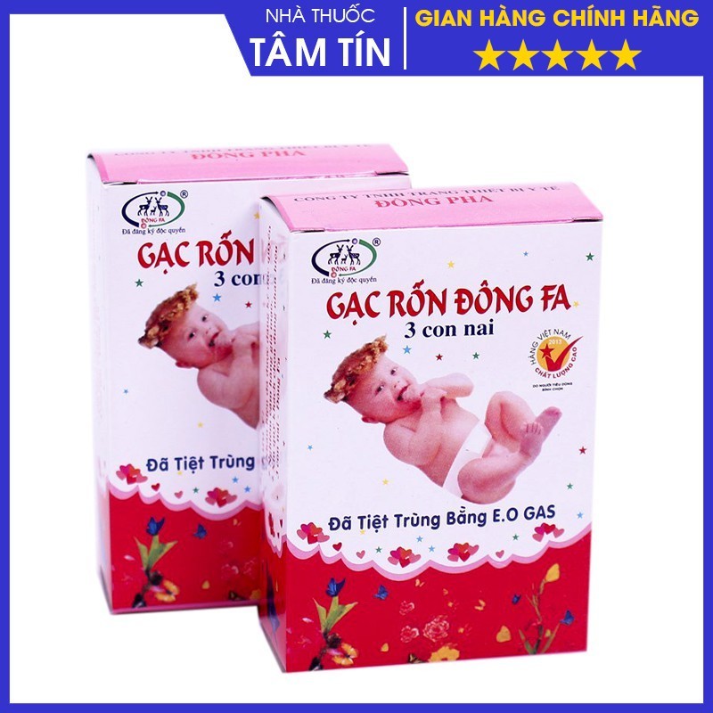Gạc rốn đông fa tiệt trùng an toàn cho trẻ sơ sinh, mềm mại không vướng sợi