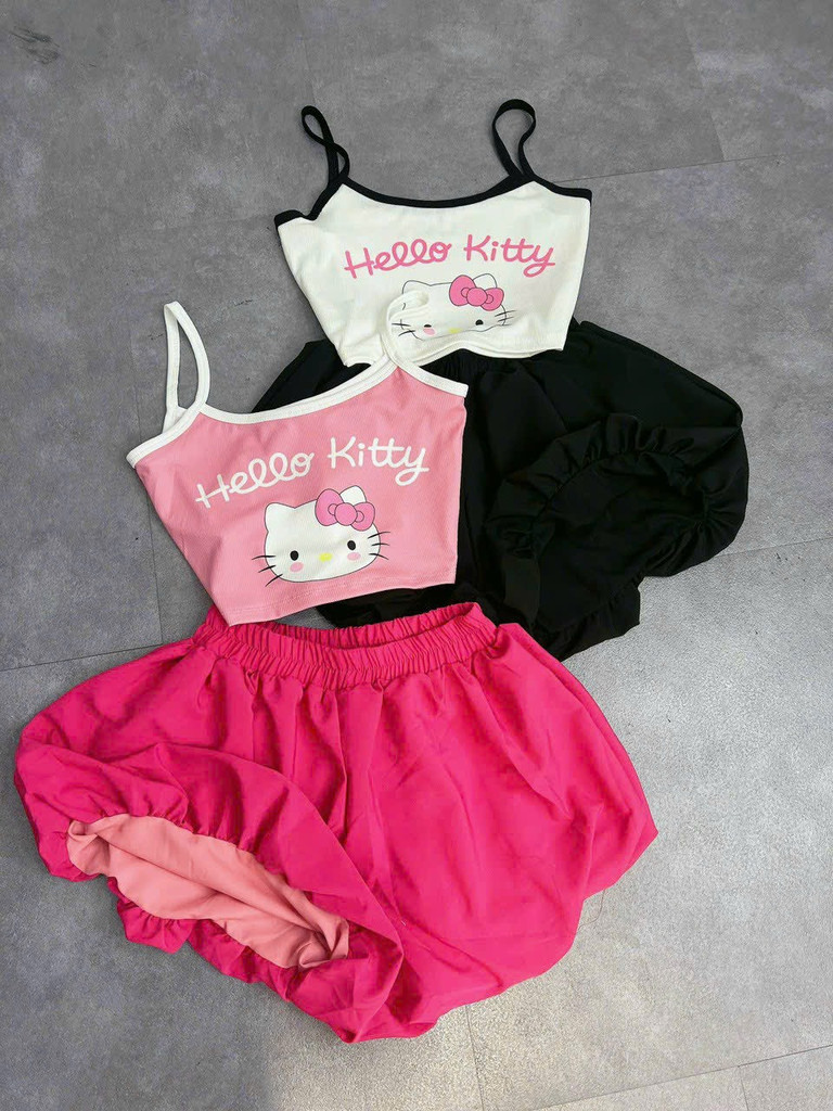 {Home pajamas} Set bộ mickey mặc nhà, đồ ngủ thoải mái, mát mẻ hai đen hồng siêu dễ thương, Áo hai