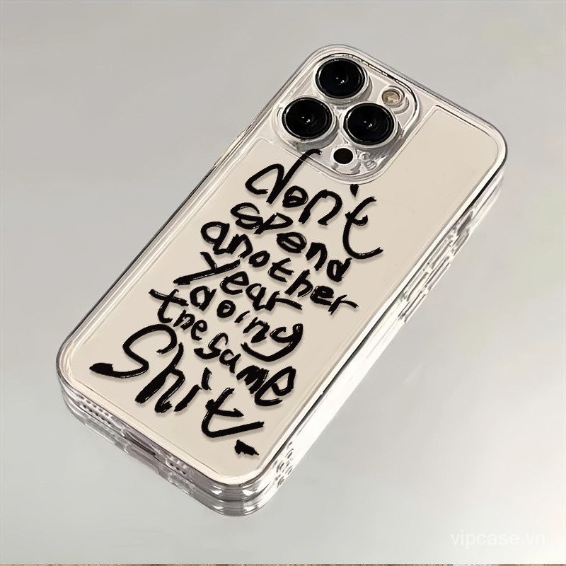 Ốp điện thoại cá tính đơn giản tiếng Anh toàn màn hình dùng cho iPhone 11 12 13 14 pro max 15pro max