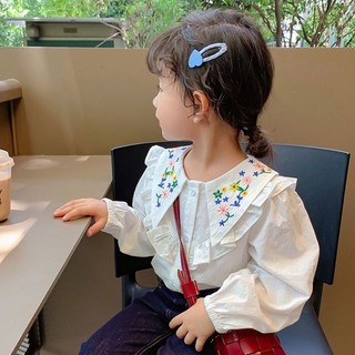 Trẻ Em Áo Sơ Mi Trắng Áo Sơ Mi Bé Gái Dài Tay Áo Sơ Mi Hàn Quốc Quần Áo Trẻ Em Mùa Thu 2024 Phong Cách Mới20240822