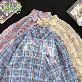 Áo sơ mi nam EERSHENSHI thêu hoa hồng dáng rộng thời trang giản dị đa năng ve áo dài tay