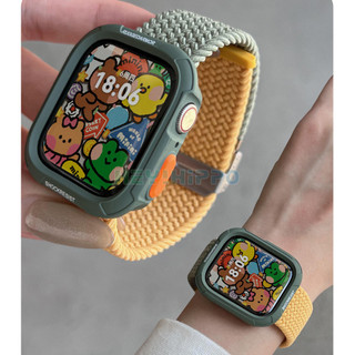 Dây đeo đồng hồ nylon dệt cho iwatch Ultra2 49mm Khóa chặn màu Dây đeo đồng hồ Thay đổi trong giây siêu đồng hồ cho iwatch Series 9 8 7 se2 se 6 5 4 45mm 41mm 44mm 40mm Bands cas