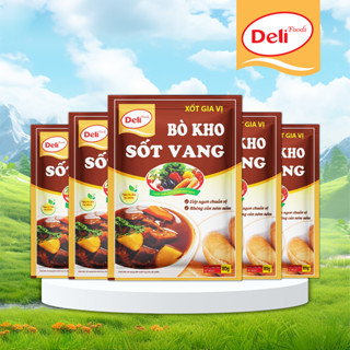 Combo 5 gói Gia vị bò kho xốt vang Deli Foods 80g, Gia vị nấu ăn bò kho nêm sẵn nguyên liệu tự nhiên