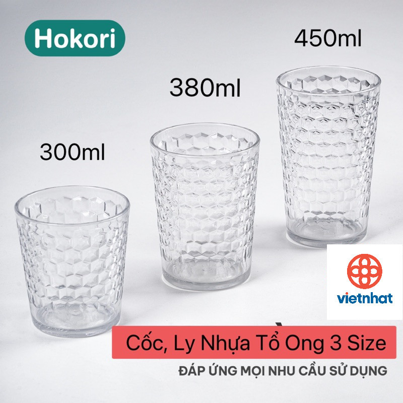 Cốc Nhựa, Ly Nhựa Tổ Ong 300ml, 450ml Chịu Nhiệt Tốt