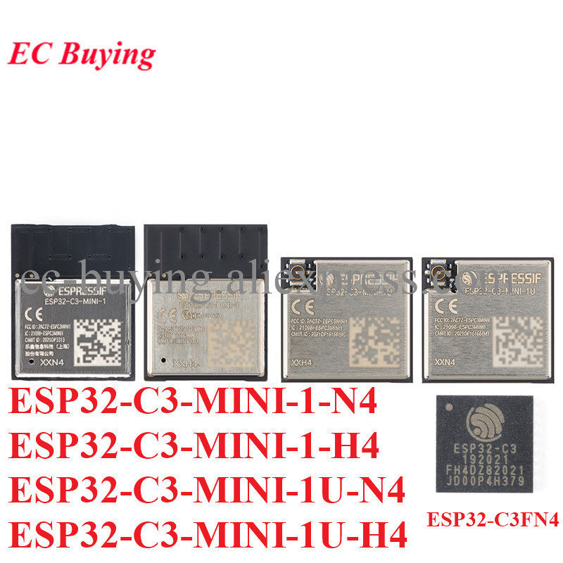 ESP32-C3-MINI-1 ESP32-C3-MINI-1U ESP32-C3 ESP32-C3FN4 Chế độ kép 2.4GHz WiFi Bluetooth tương thích B