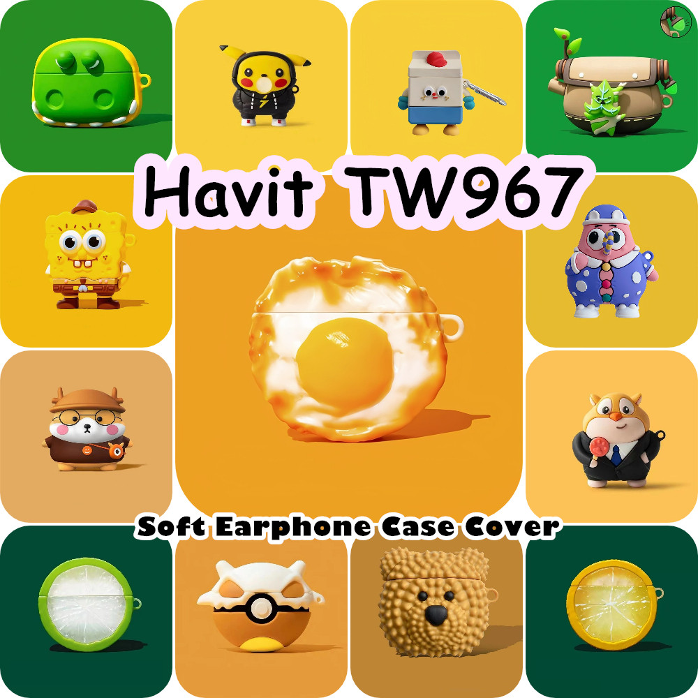 [Giảm giá] Dành cho vỏ Havit TW967 Vỏ tai nghe silicon mềm dòng hoạt hình hợp thời trang NO.7