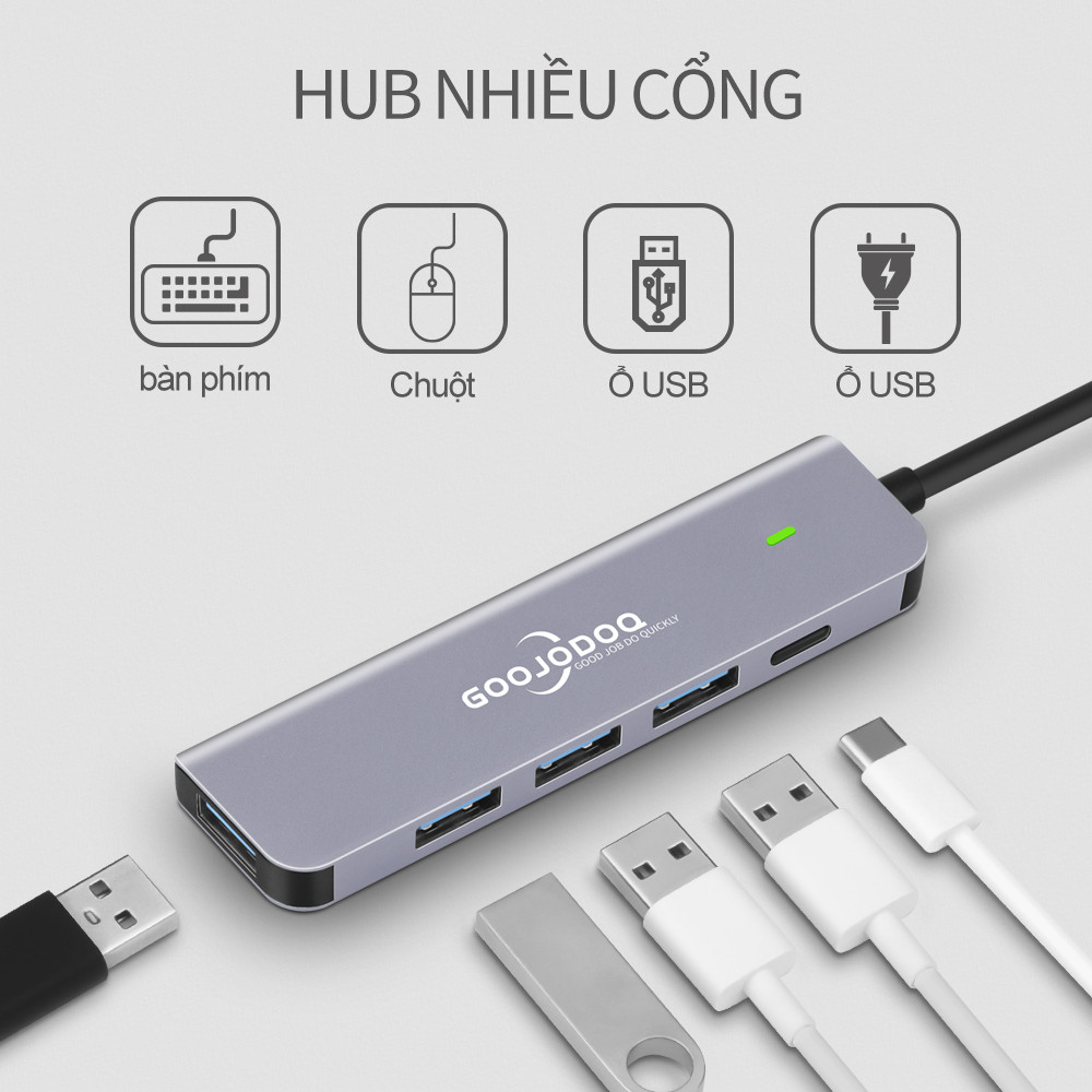 Nhiều Hub USB 3.0 Cổng Loại C GOOJODOQ Cho Laptop HDMI PD Sạc Âm Thanh VGA RJ45 | BigBuy360 - bigbuy360.vn
