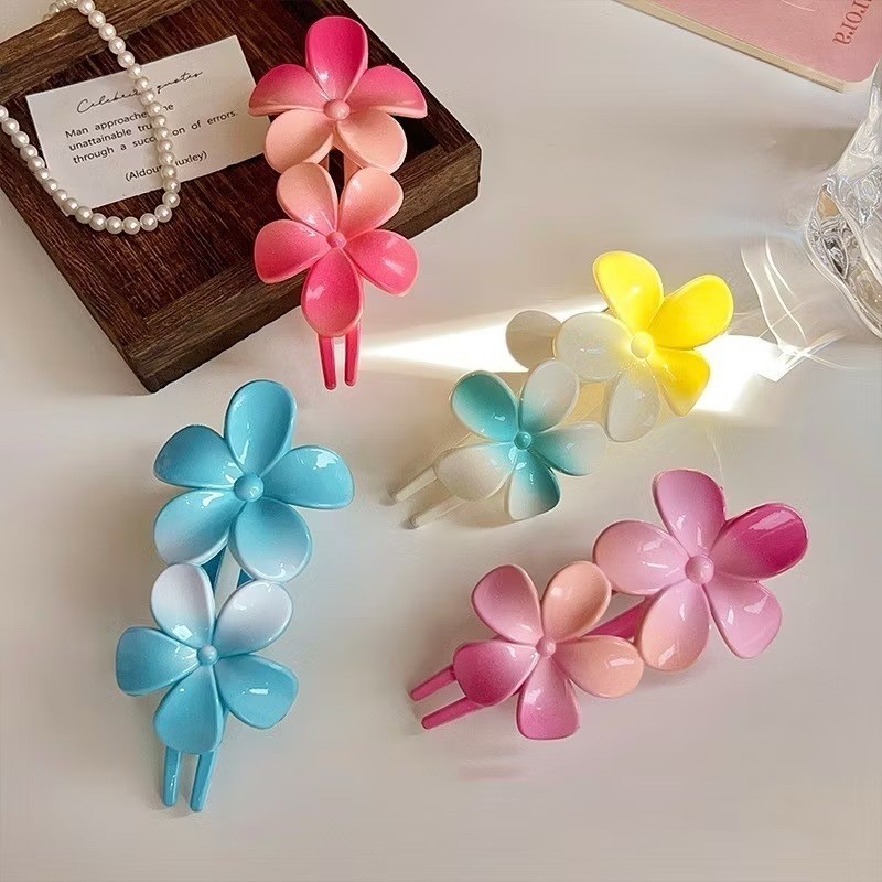 GK-Hair Clip Họa tiết hoa đầy màu sắc Phong cách Hàn Quốc sang trọng