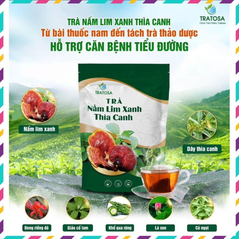 Trà Nấm Lim Xanh Thìa Canh Tratosa - Trà Hỗ Trợ Giảm Tiểu Đường Và Ổn Định Đường Huyết Chính Hãng - QUEENSHOP68