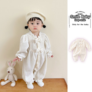 Mùa Thu Mới Quần Áo Bé Gái Dài Tay Body 0-28 Tháng Sơ Sinh Mùa Xuân Siêu Dễ Thương Phong Cách Công Chúa Nơ Romper Phong Cách Hàn Quốc