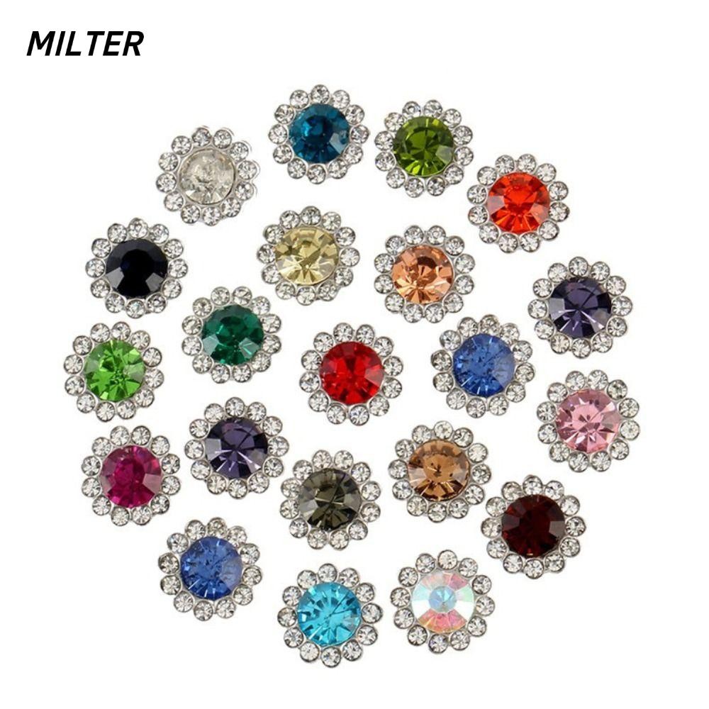 Hạt đính đá MILTER, Phối màu may trên hạt pha lê, cho quần áo Hạt hoa 12MM Đồ thủ công DIY