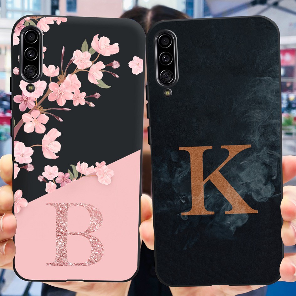 Dành Cho Samsung Galaxy Galaxy A90 5G Ốp Lưng SM-A908B Ốp Lưng Hoa Thời Trang Chữ Đen Silicon Mềm TP