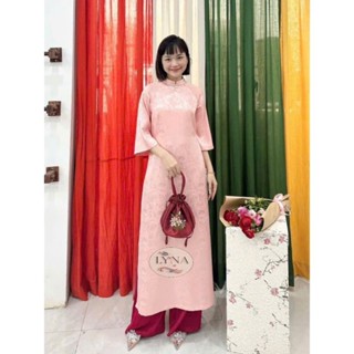  Áo dài Tết Gấm suông LYNA Fashion áo dài cách tân dáng xưa from chuẩn dáng xinh Gấm mềm mịn mặc... 