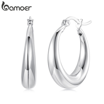 BAMOER Thiết Kế Ban Đầu Vòng Bông Tai Bóng Thiết Kế Đơn Giản Trang Sức Quà Tặng Cho Nữ YIE278-M