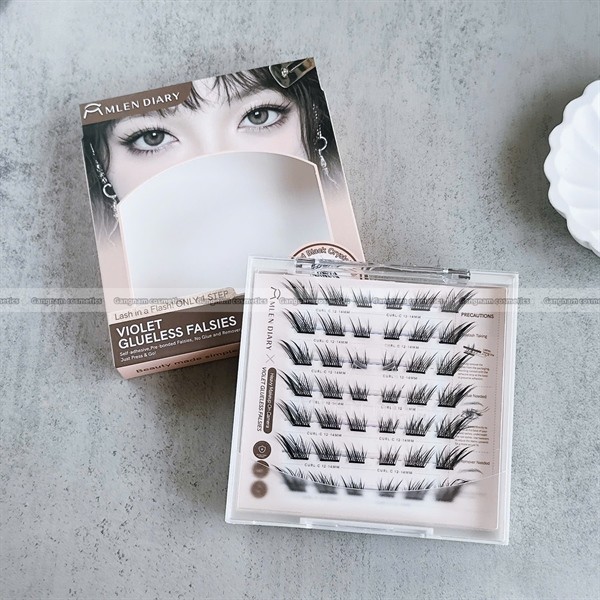 Mi cáo có keo Mlen diary #violet glueless falsies