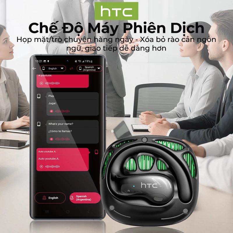 Bảo hành một năm HTC NE30 AI Dịch thuật thời gian thực Tai nghe BluetoothTWS Bluetooth 5.4 Chất lượng âm thanh HiFi IPX5 Tai nghe không dây chống nước | BigBuy360 - bigbuy360.vn