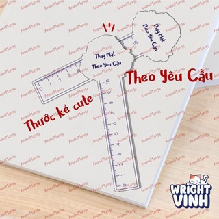 Mô Hình Thước Kẻ IN THEO YÊU CẦU Chất Liệu Acrylic quà tặng dễ thương WrightVinh