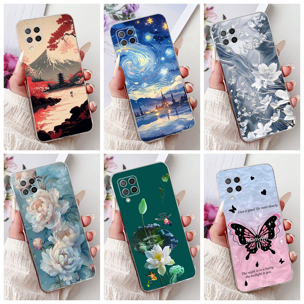 Dành Cho Samsung A42 5G Ốp Lưng SM-A426B Thẩm Mỹ Mèo Dễ Thương Thời Trang Hoa Sơn Ốp lưng Samsung Ga