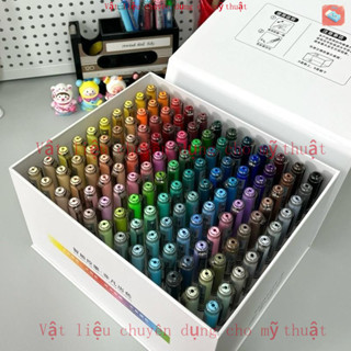   120 Màu  Bút Acrylic Marker GRASP Hộp Quà Cao Cấp Ngòi Brush Vẽ Mọi Chất Liệu Chống Nước - Lượng Mực 2.4ml 