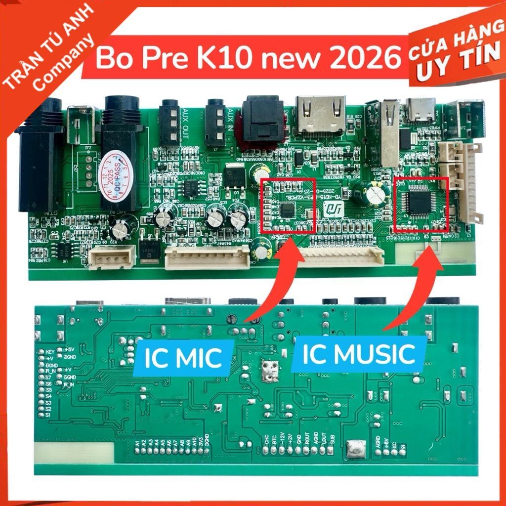 Bo pre k10 pro, bo pre kèm mặt control k10, dòng mạch mới 2 IC