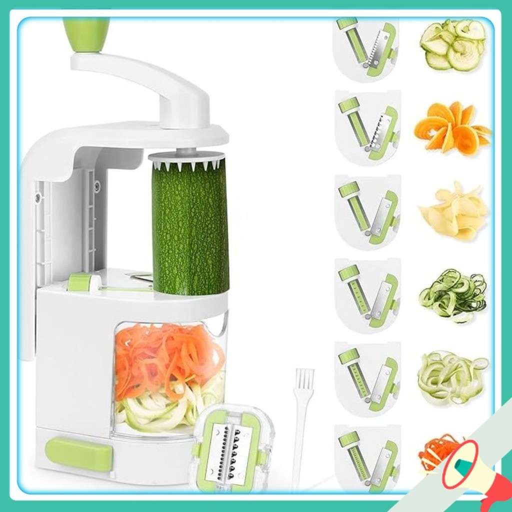 [Hàng Cao Cấp] Máy cắt bào rau củ quả đa năng xoắn ốc Zucchini Spiralizer 6-Blade USA 💯Store VN💯