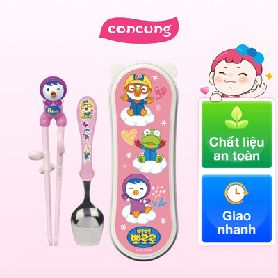 Bộ muỗng đũa tập ăn Edison cho bé - Hồng