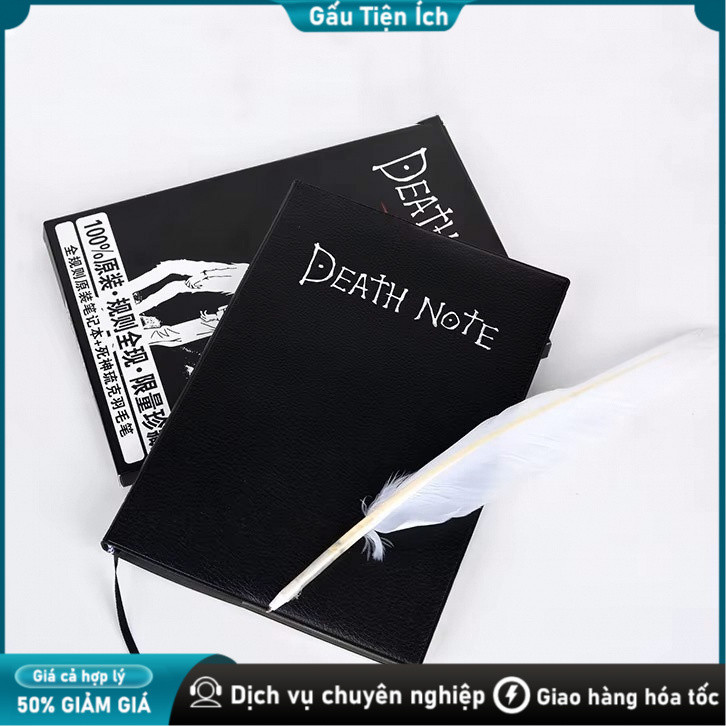 Sổ Death Note Death note [tặng kèm bút lông, kẹp sách] Sổ tay bìa da in họa tiết anime sổ note