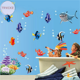 Tpxckz hoạt hình cá biển dán tường có thể tháo rời phòng tắm mầm non trang trí nhà đề can vn