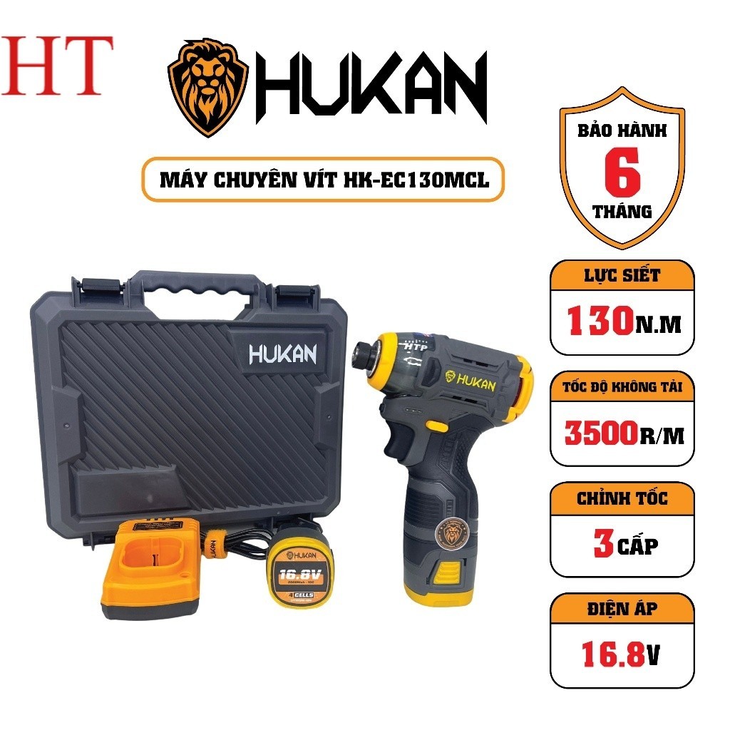 HUKAN Máy Chuyên Vít HK-EC130MCL- Lực Siết 130N.m Chỉnh Tốc 3 Cấp Máy xây dựng HT