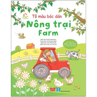 Sách - tô màu bóc dán - nông trại - farm