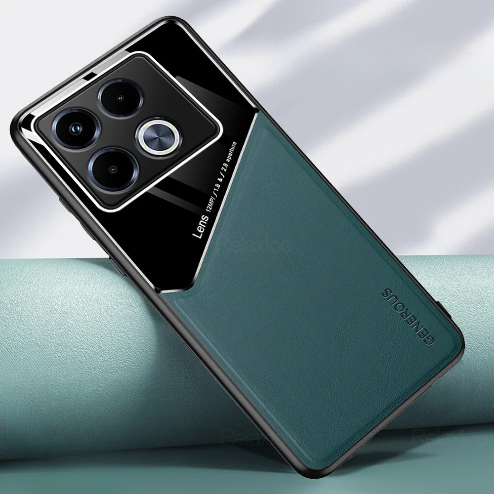 Ốp Điện Thoại Da Sang Trọng Cho Infinix Note 40 Pro Plus HTO 40 40i Samart 8 4G 5G Vỏ Chống Rơi Tích Hợp Tấm Sắt