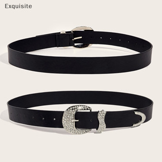 [Tinh tế] Thắt lưng Y2K đính đá thời trang dành cho nữ Thắt lưng da PU lấp lánh màu trơn hợp thời trang Cowboy Cowgirl Jeans Quần trang trí thắt lưng [vn]