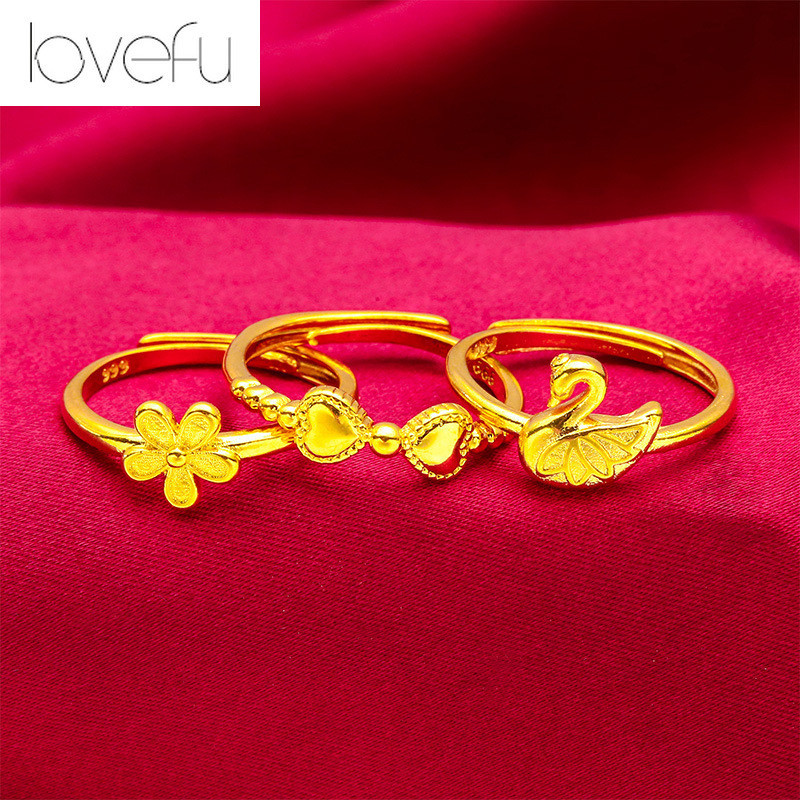 Nhẫn nơ cầm đồ vàng Ả Rập Saudi 18K có mở đầu cho nữ