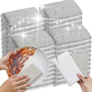 [Đặc sắc] Miếng bọt biển rửa chén hai mặt - Khăn lau nhà bếp - Tấm cọ rửa bồn rửa - Khăn lau bát đĩa khử trùng nội thất - Đồ dùng vệ sinh gia đình - Hấp thụ nước, giàu bọt