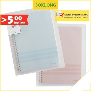 Sổ còng nhựa B5 40 tờ Caro 5x5, Dot grid, Lined kèm 5 bìa tab phân trang - Binder KLong