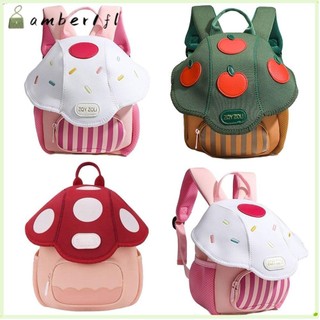 Amber1 Ba lô nấm dễ thương, Túi đi học mẫu giáo hoạt hình Túi trẻ em, Ba lô trẻ em Mini PU thời trang cho trẻ em bé trai bé gái