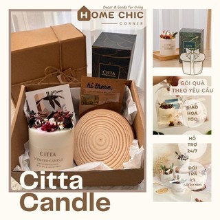 Nến thơm Citta nến thơm hoa khô handmade cao cấp được làm từ sáp đậu nành tự nhiên | HOME CHIC CORNER