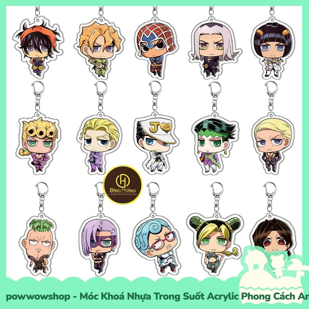 [Sẵn VN - Hỏa Tốc] Móc Khoá Nhựa Trong Suốt Acrylic Phong Cách Nhân Vật Anime Manga JoJo's Bizarre A