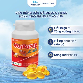 Viên uống dầu cá Omega 3 Kids dành cho trẻ em giúp hỗ trợ cải thiện thị lực và não bộ lọ 60 viên