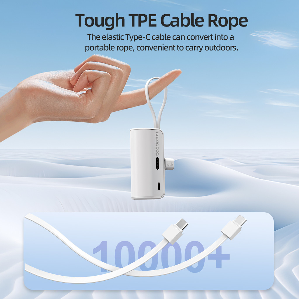 sạc dự phòng mini GOOJODOQ 2024, Pin dự phòng không dây di động có phích cắm Type-C và Lightning | BigBuy360 - bigbuy360.vn
