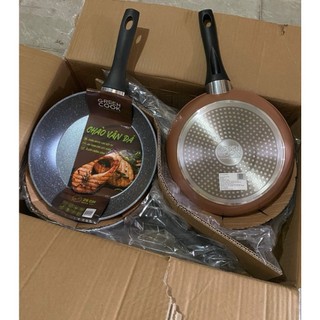 Chảo đáy từ vân đá chống dính GREEN COOK 26cm màu đen