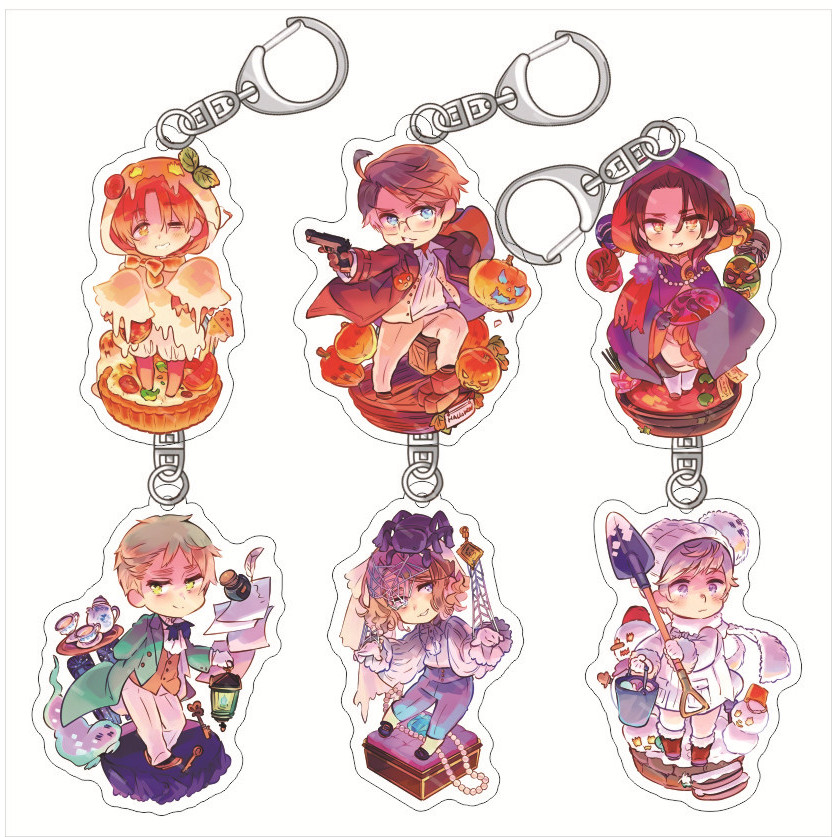 Axis Powers Hetalia Móc khóa Vua Yao Vargas Jones Bonofova Mặt dây chuyền acrylic