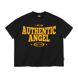 COD - Áo thunform Boxy Authentic Angel Màu Đen in vàng Angel Land chính hãng Angelic Society