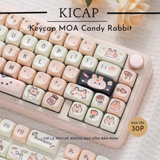 Keycap MOA Candy Rabbit nhựa PBT Dyesub 132 nút bàn phím cơ - KICAP